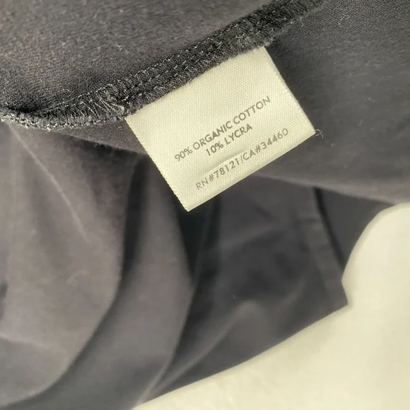 EILEEN FISHER Top S Stretch Organic Cotton Jersey Scoop Neck 3/4 Sleeve Black - Picture 7 of 10